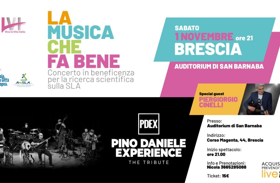 La Musica che fa Bene concerto tributo Pino Daniele a Brescia
